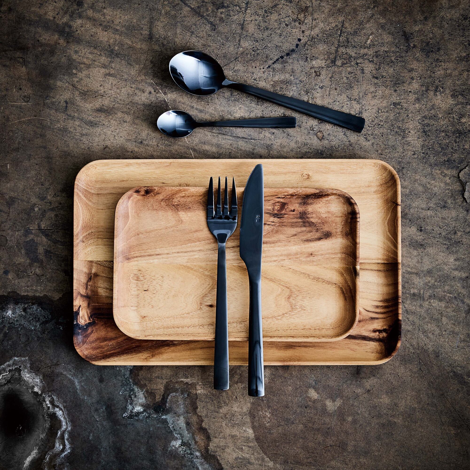 RAW Teak rectangular lunch plate | Natural