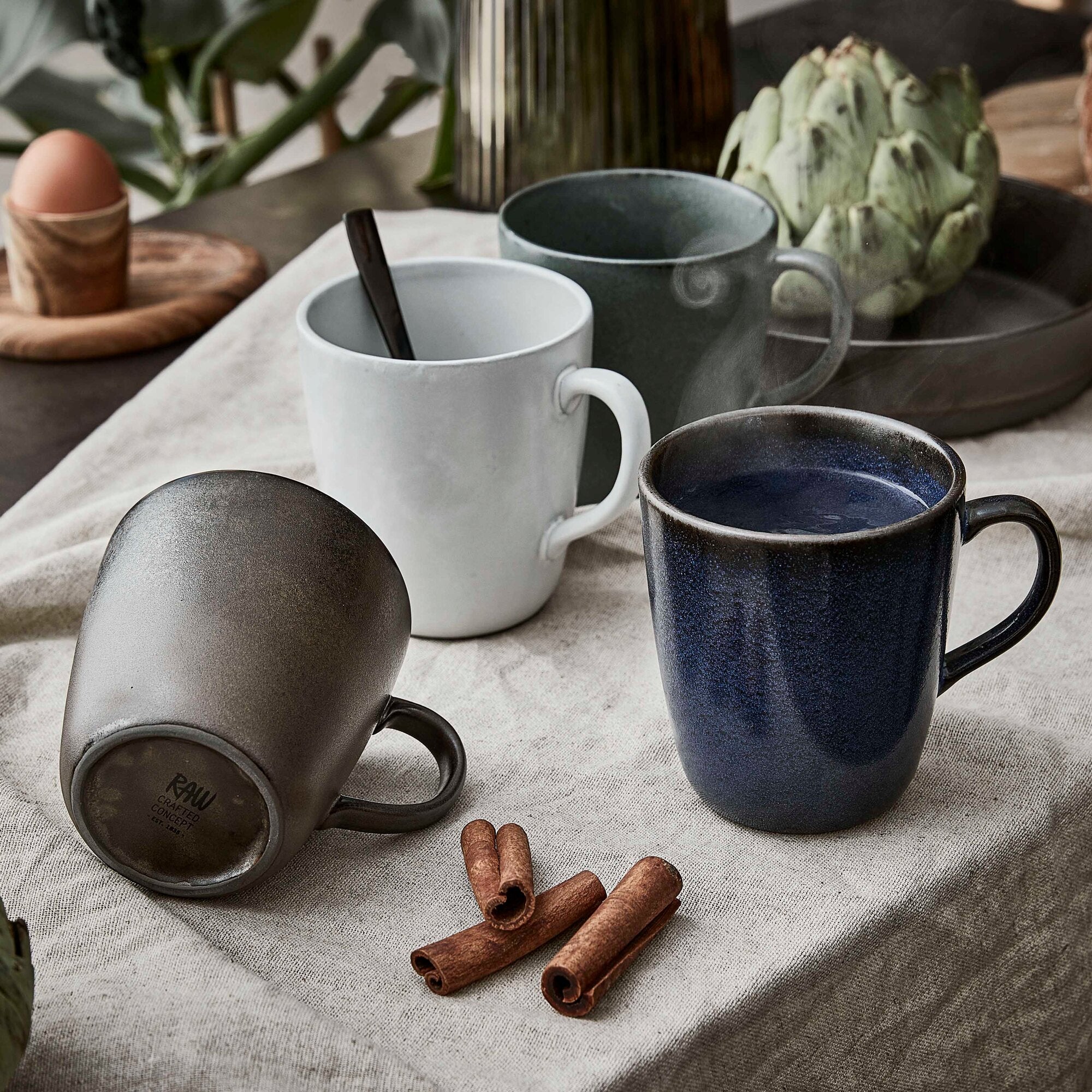 RAW mug with handle 4 pcs. | Metallic Brown