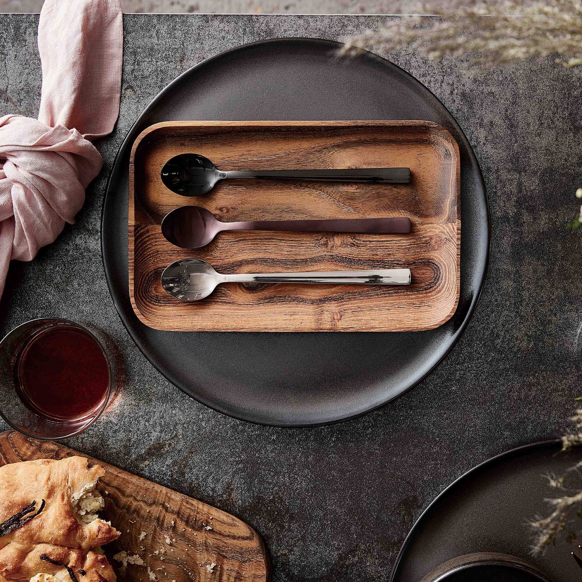 RAW café latte spoon 4 pcs | Shiny Black
