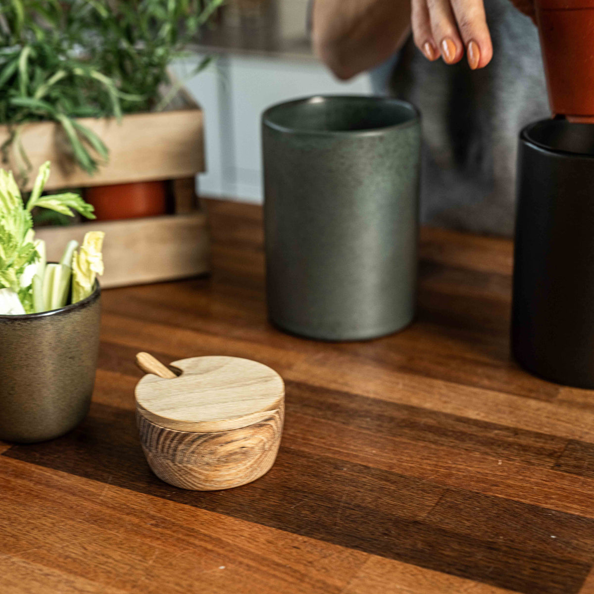 RAW Teak salt jar | Natural