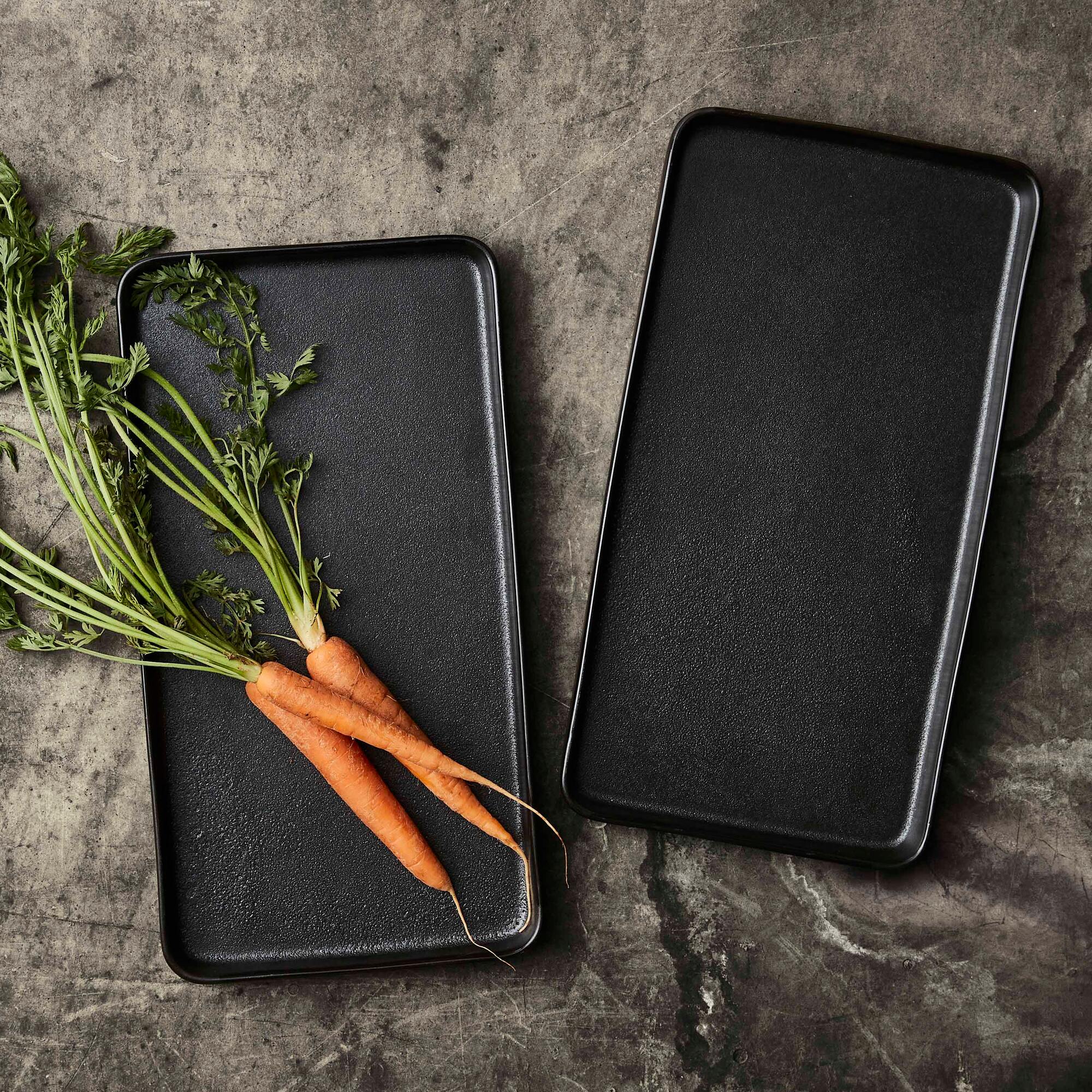 RAW rectangular dish 2 pcs. | Titanium Black