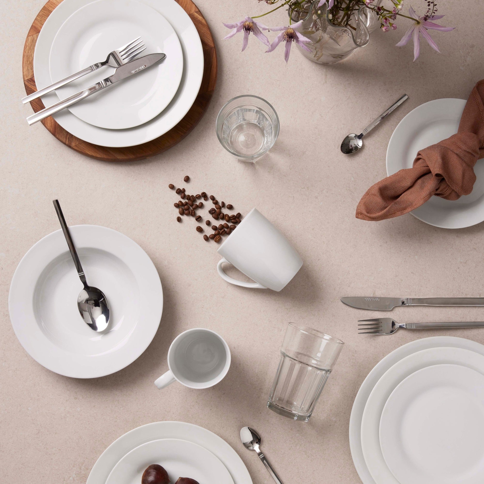 Café - café set 40 pcs | White