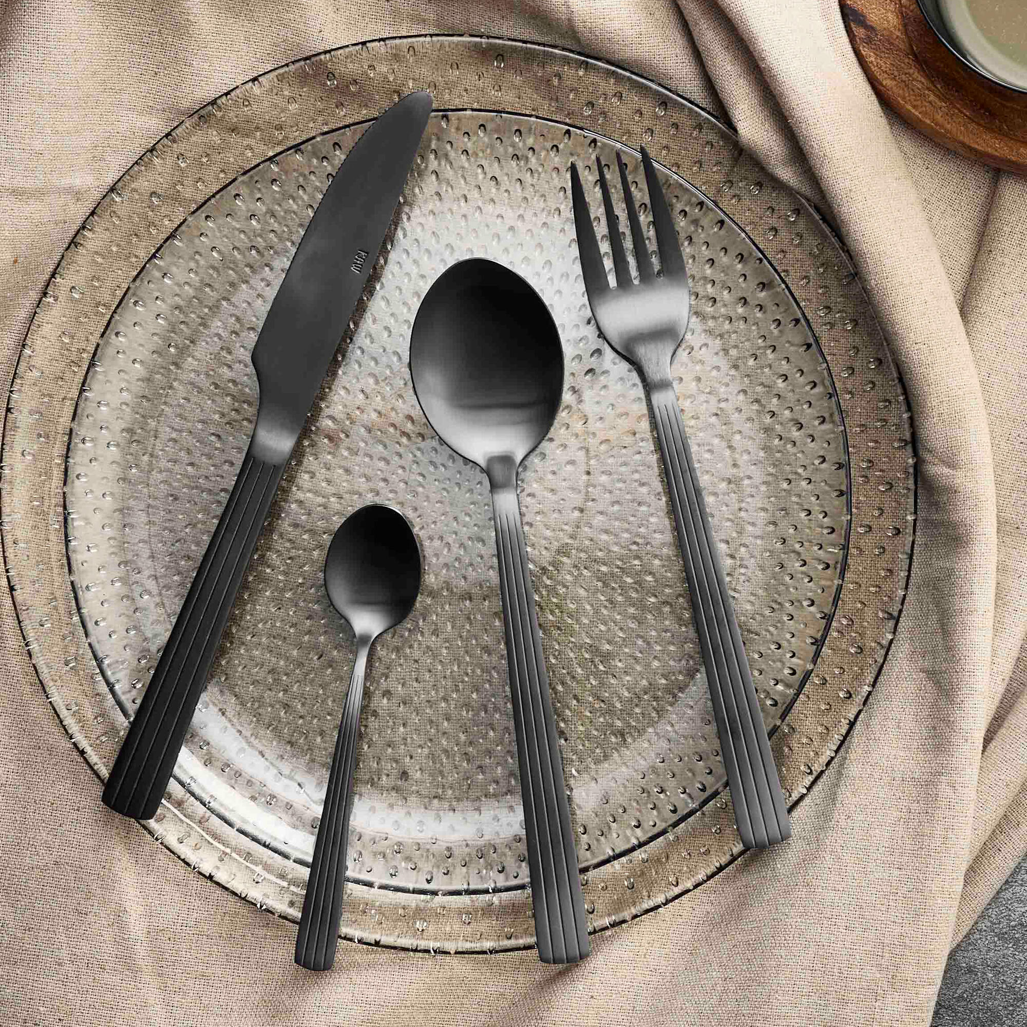 RAW Glass Beads dinner plate | Smoke