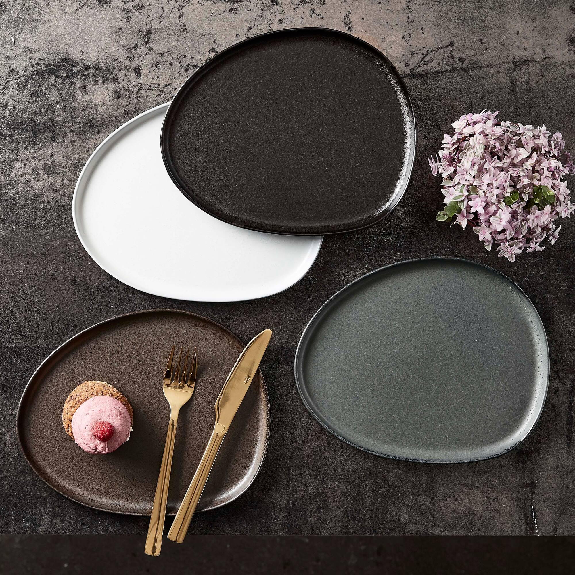 RAW Organic lunch plate | Metallic Brown