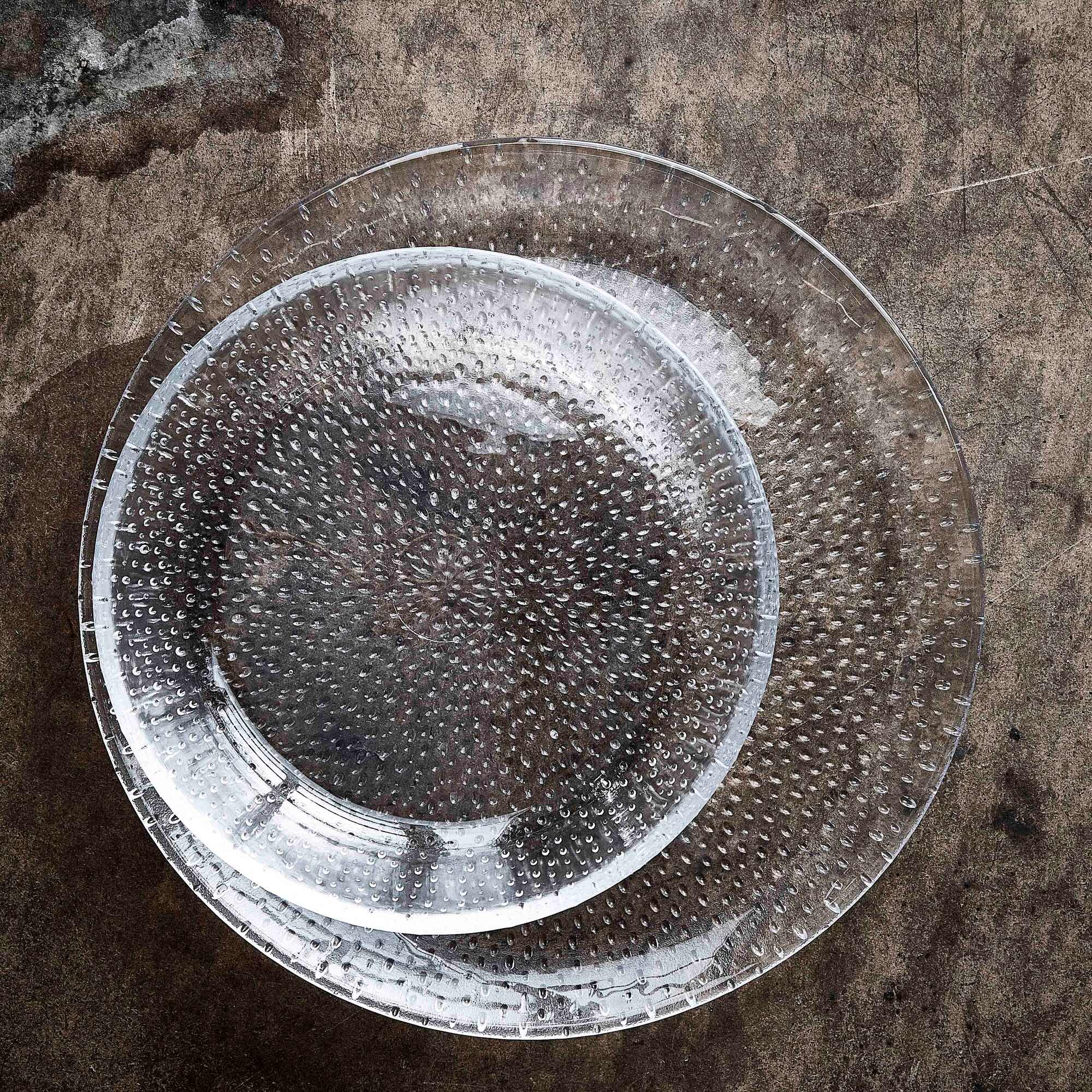 RAW Glass Beads ice cream plate | Clear