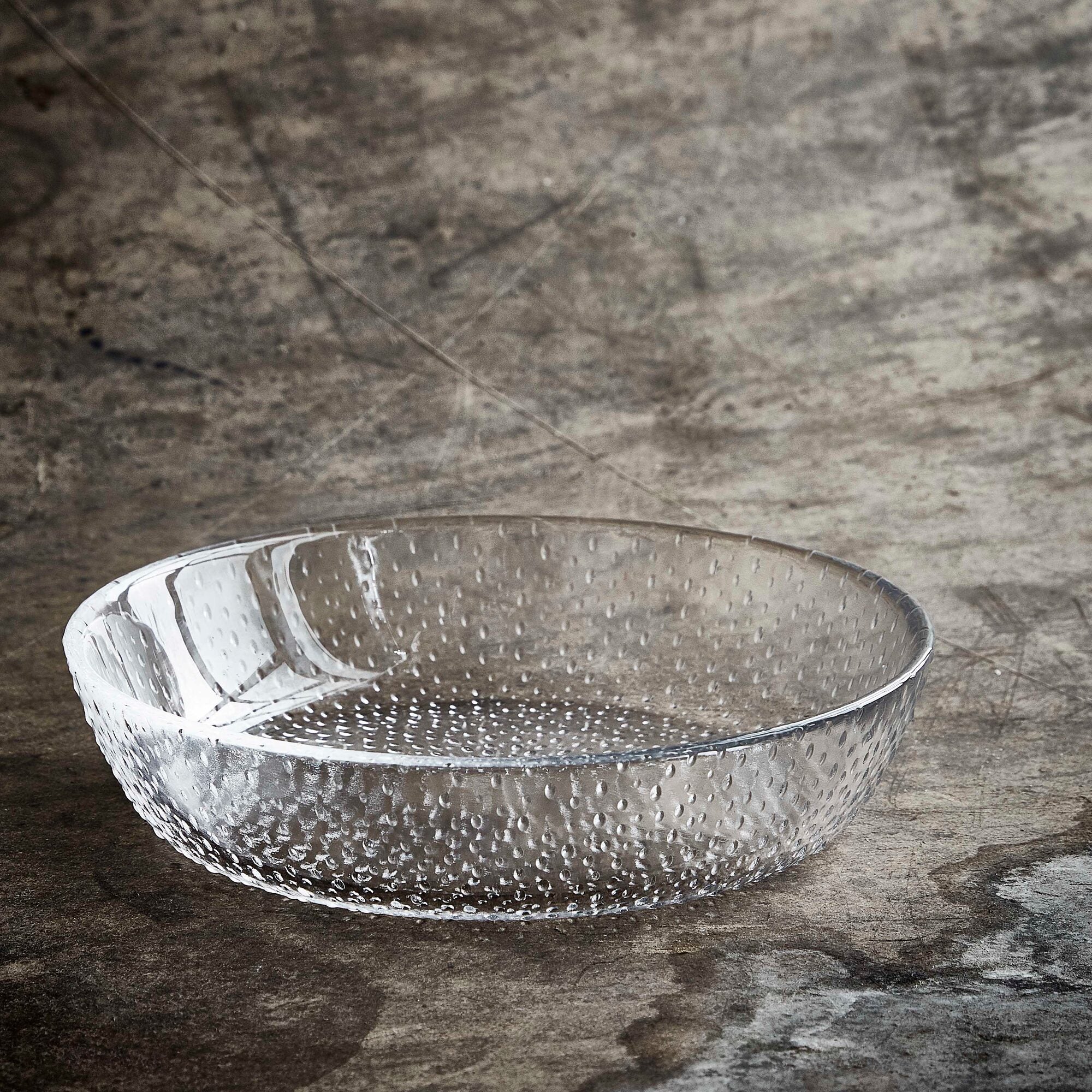 RAW Glass Beads ice cream plate | Clear
