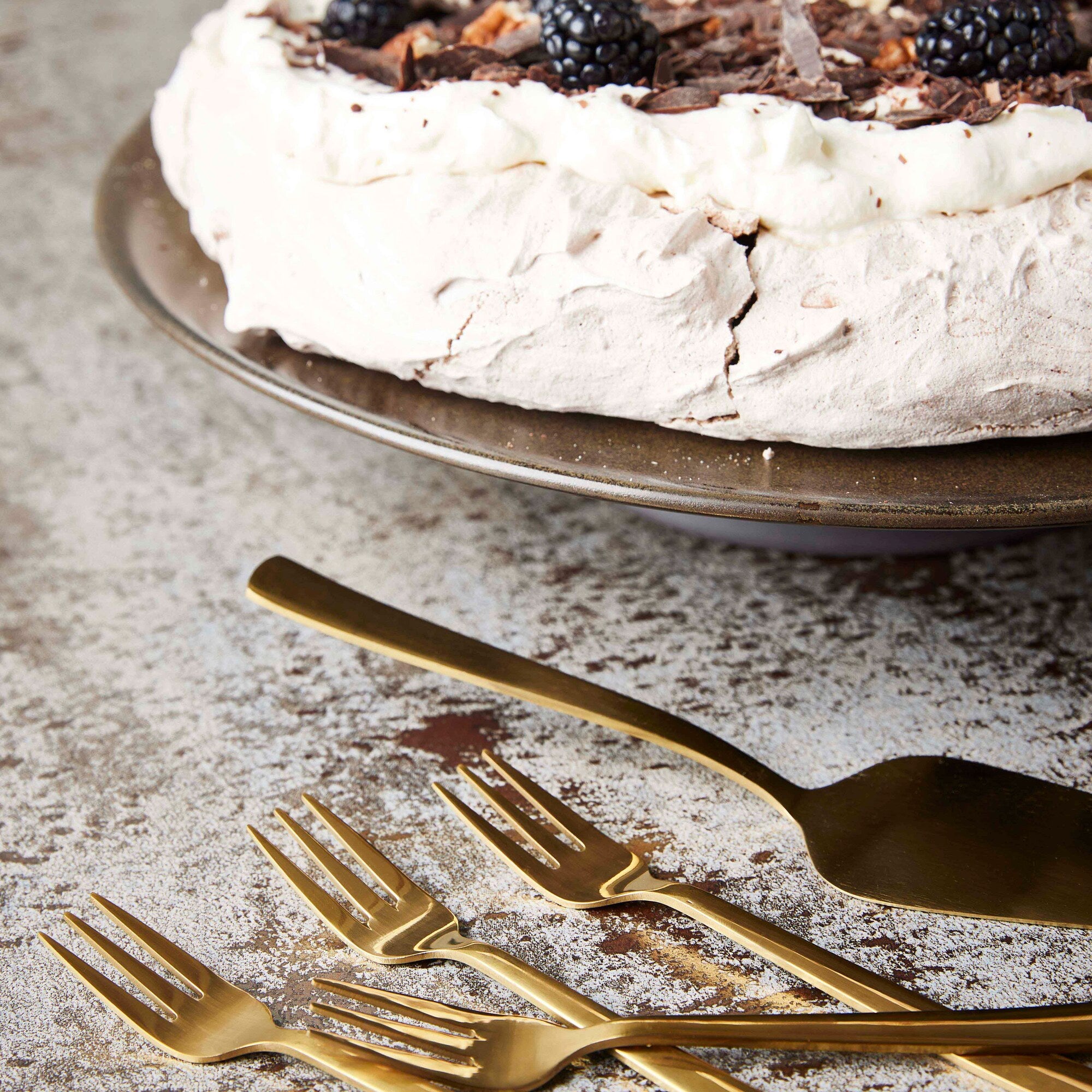 RAW cake fork 4 pcs | Gold