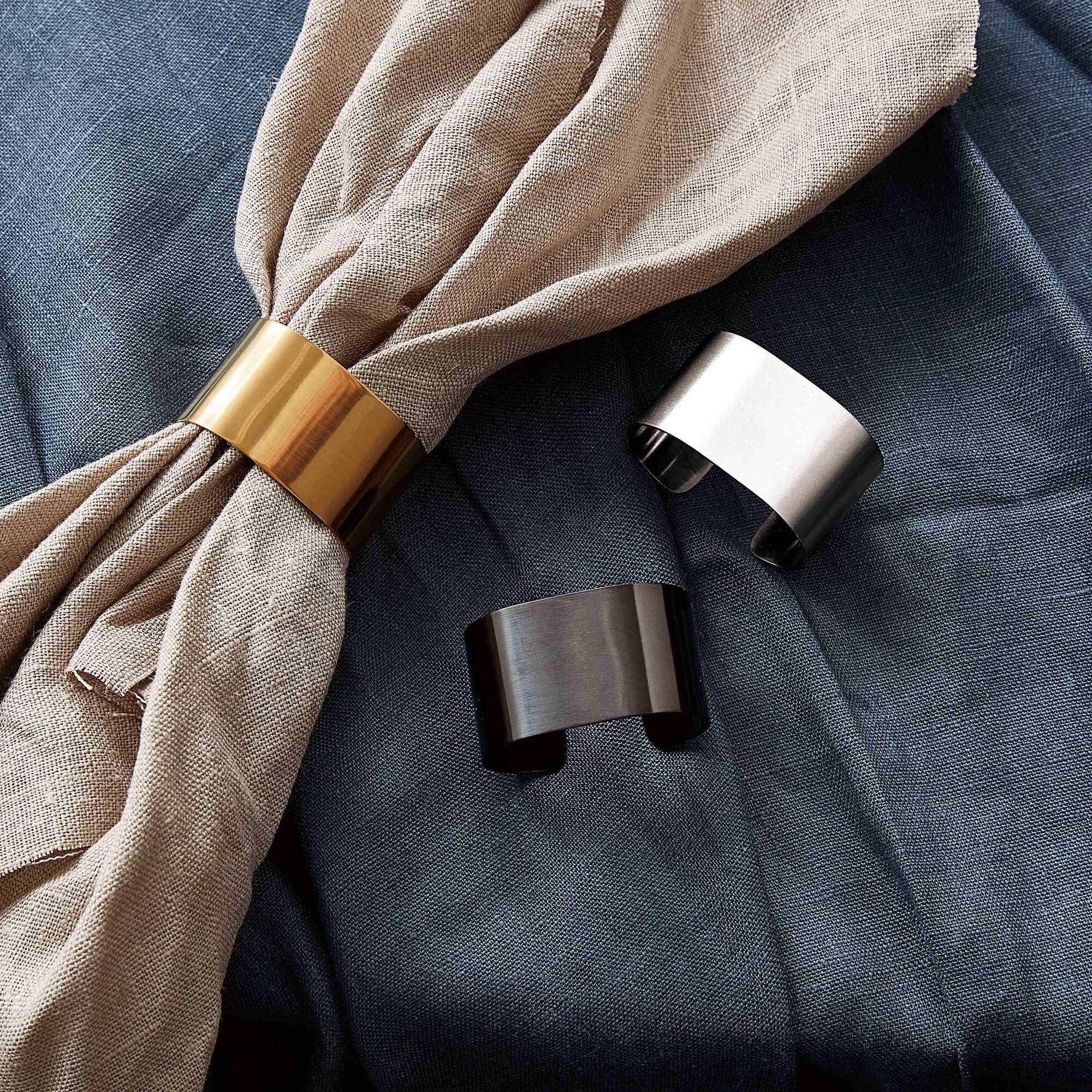 RAW napkin ring 4 pcs | Shiny Black