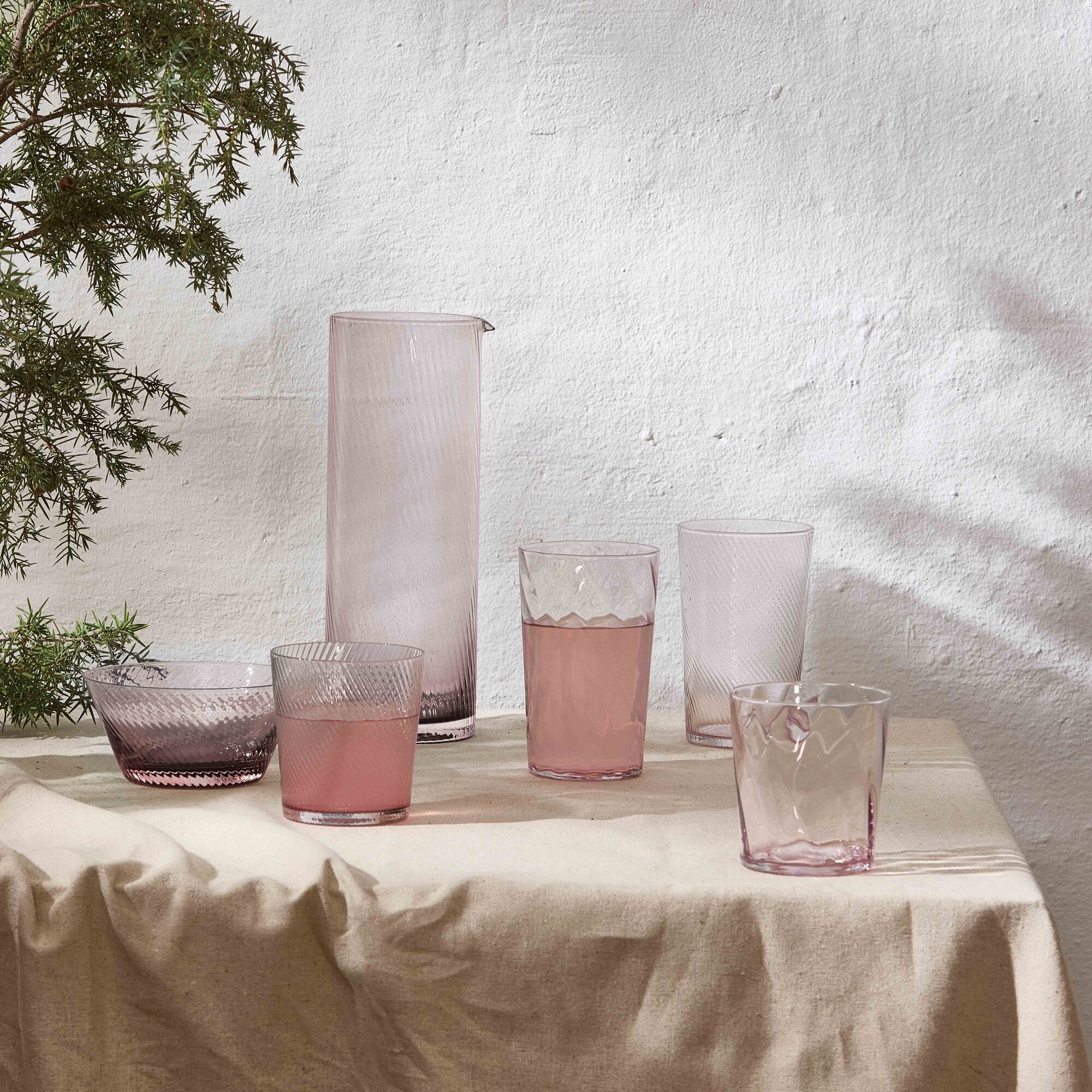 RAW Unique Optic water glass | Pink