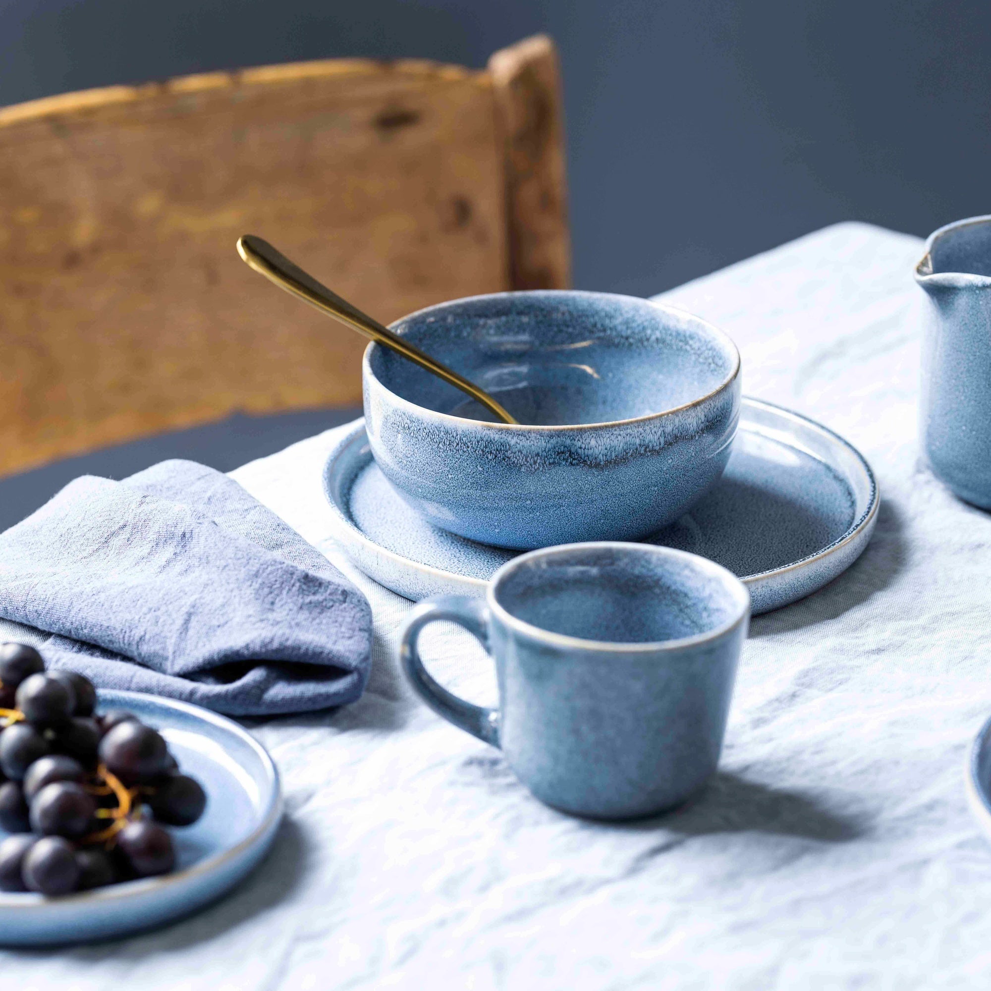 SØHOLM Sonja Blue cup with saucer | Blue